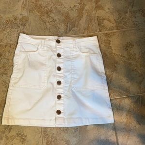 Kensie White Button Up Skirt